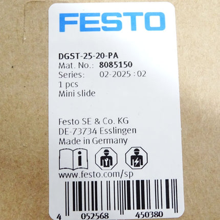 Festo Mini-Schlitten DGST-25-20-PA 8085150 / Neu OVP - Maranos.de