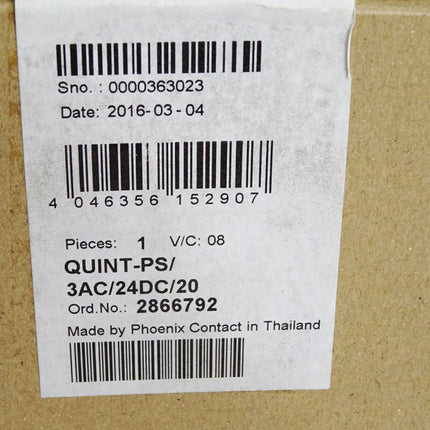 Phoenix Contact 2866792  QUINT-PS/3AC/24DC/20 Stromversorgung Neu OVP versiegelt - Maranos.de