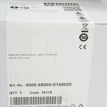 Murr Elektronik 4000-68000-0140000 Steckdoseneinsatz DE / Neu OVP versiegelt - Maranos.de