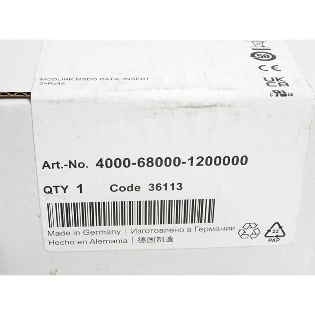 Murr Elektronik 4000-68000-1200000 Datensteckverbindereinsatz Neu OVP versiegelt - Maranos.de