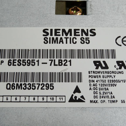 Siemens Power supply 951 for S5-115U/H 6ES5951-7LB21 6ES5 951-7LB21