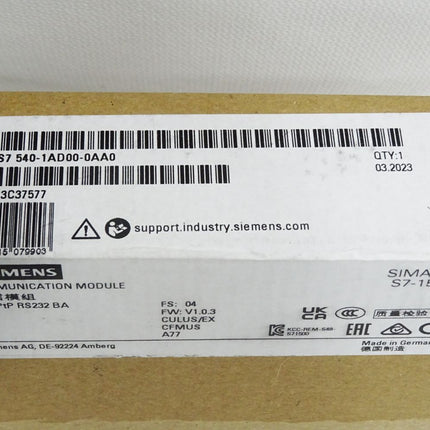 Siemens CM 6ES7540-1AD00-0AA0 6ES7 540-1AD00-0AA0 Neu OVP versiegelt