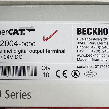 Beckhoff EL2004-0000 digitale Ausgangsklemme / Preis pro Stück /Neu ohne ovp - Maranos.de