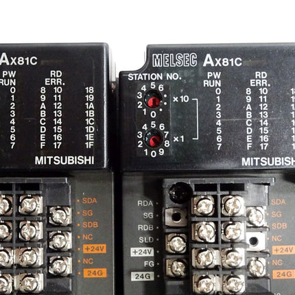 Mitsubishi Melsec Set 4x AX81C + 2x AY81C + AY13C + AX80Y10C - Defekt