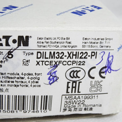 Eaton DILM32-XHI22-PI XTCEXFCCPI22 / Inhalt : 3 Hilffschalter / Neu OVP - Maranos.de