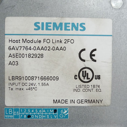 Siemens Host Module FO Link 2FO 6AV7764-0AA02-0AA0 A5E00182928 - Maranos.de