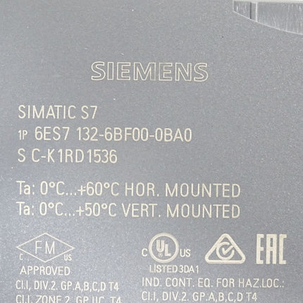 Siemens ET200SP DQ 6ES7132-6BF00-0BA0 6ES7 132-6BF00-0BA0
