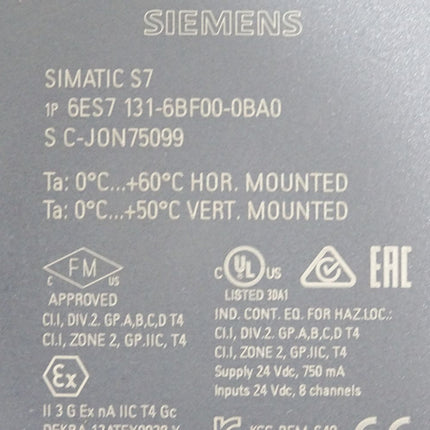 Siemens ET200SP DI 6ES7131-6BF00-0BA0 6ES7 131-6BF00-0BA0