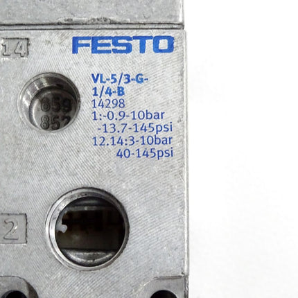 Festo Pneumatikventil VL-5/3G-1/4-B 14298 / Unbenutzt