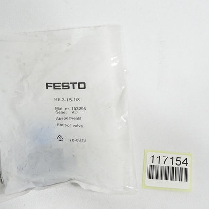 Festo 153296 HE-3-1/8-1/8 Absperrventil / Neu OVP