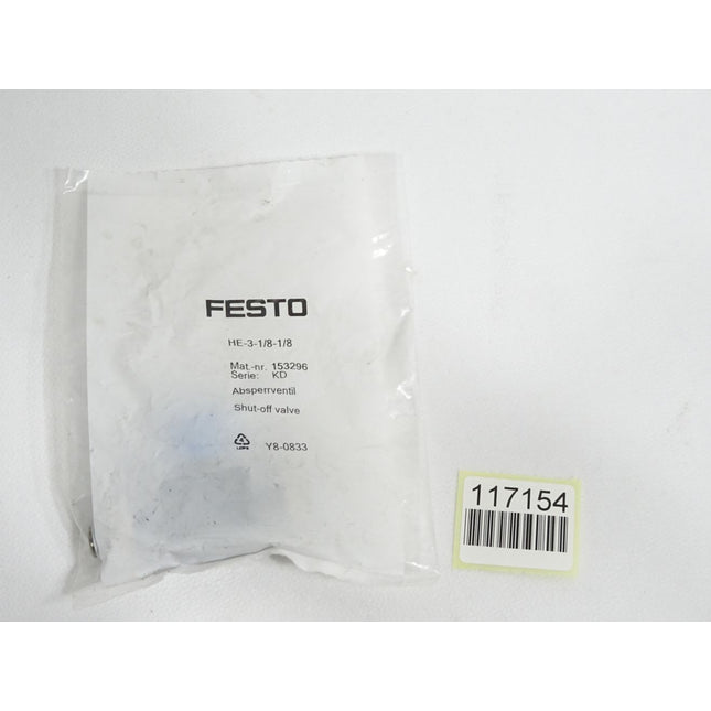 Festo 153296 HE-3-1/8-1/8 Absperrventil / Neu OVP