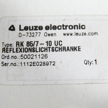 Leuze electronic RK85/7-10UC 50021126 Reflexions-Lichtschranke / Neu OVP - Maranos.de