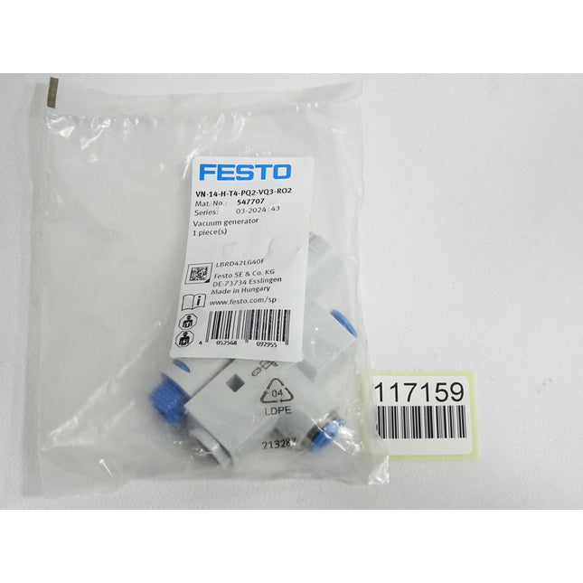 Festo 547707 Vakuumsaugdüse VN-14-H-T4-PQ2-VQ3-RO2 / Neu OVP