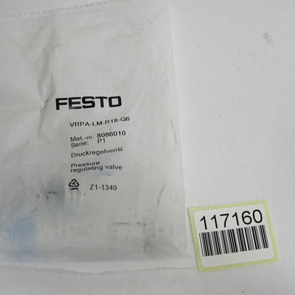 Festo 8086010 Druckregler VRPA-LM-R18-Q6 / Neu OVP