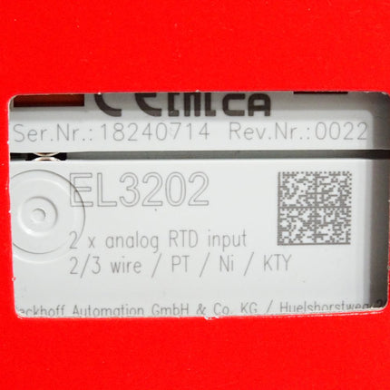 Beckhoff EL3202 analoge Eingangsklemme / Neu OVP versiegelt - Maranos.de