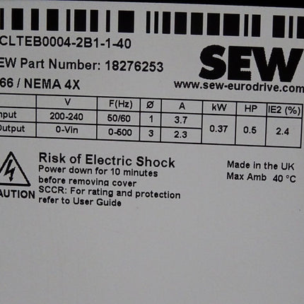 SEW Eurodrive MCLTEB0004-2B1-1-40 18276253 / Neuwertig - Maranos.de