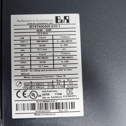 B&R ACOPOSinverter P74 8I74T400400.010-1 4kW / Neu