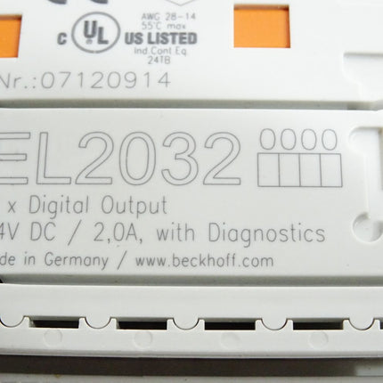 Beckhoff EL2032 0000 (3 Anschlusspins) digitale Ausgangsklemme