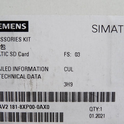 Siemens SD Card 6AV2181-8XP00-0AX0 6AV2 181-8XP00-0AX0 / Neu OVP versiegelt - Maranos.de