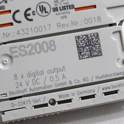 Beckhoff digitale Ausgangsklemme ES2008 (EL2008 + steckbare Verdrahtungsebene) - Maranos.de