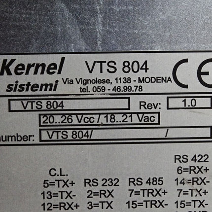 Kernel sistemi Bedienterminal Panel VTS804
