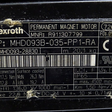 Rexroth Servomotor R911307799 4500min-1 MHD093B-035-PP1-RA - Maranos.de