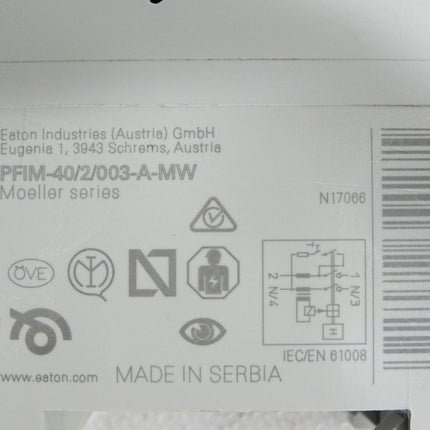 Eaton PFIM-40/2/003-A-MW FI-Schutzschalter / Neu - Maranos.de