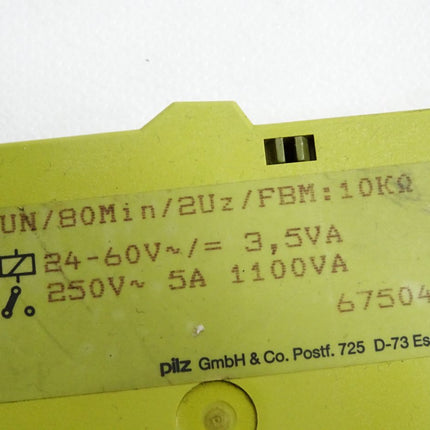 Pilz Sicherheitsrelais ZUN/80Min/2Uz/FBM:10KOhm 675040 - Maranos.de