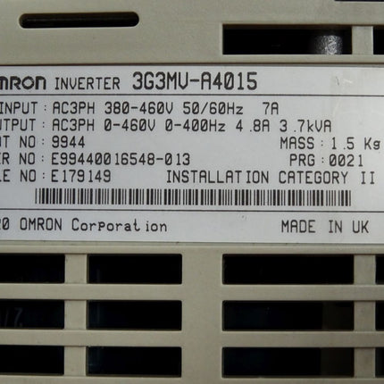 Omron Sysdrive 3G3MV Inverter 3G3MV-A4015 1.5kW