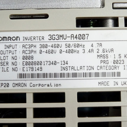Omron Sysdrive 3G3MV Inverter 3G3MV-A4007 1.1kW