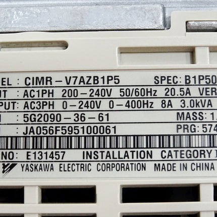 Omron Yaskawa Varispeed v7 CIMR-V7AZB1P5 1.5kW