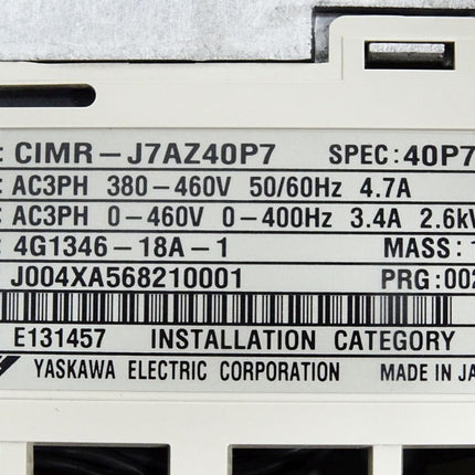 Omron Yaskawa VS mini J7 1.1kW CIMR-J7AZ40P7