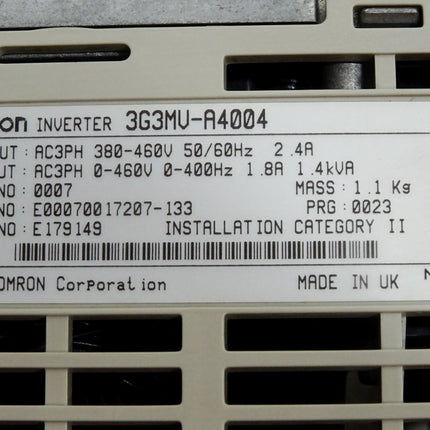 Omron Yaskawa Sysdrive Inverter 3G3MV-A4004 0.55kW
