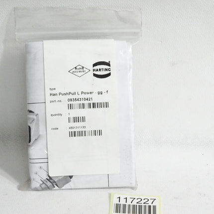 Harting Stecker 09354310421 Han PP Power L plug fix coding / Neu OVP