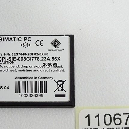 Siemens Speicherkarte 8GB CompactFlash 6ES7648-2BF02-0XH0 6ES7 648-2BF02-0XH0 - Maranos.de