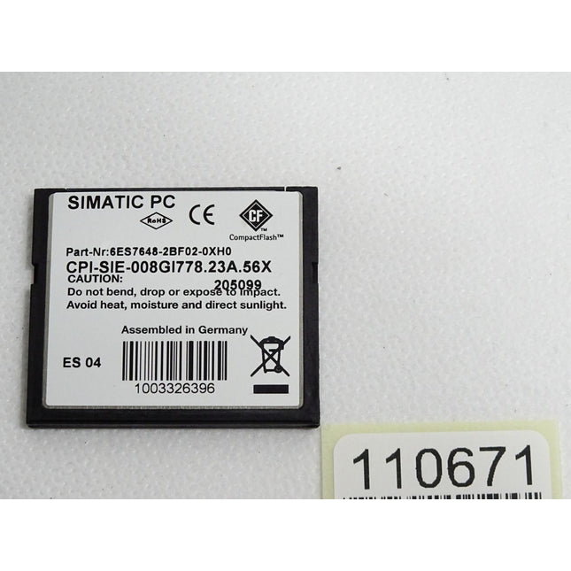 Siemens Speicherkarte 8GB CompactFlash 6ES7648-2BF02-0XH0 6ES7 648-2BF02-0XH0 - Maranos.de