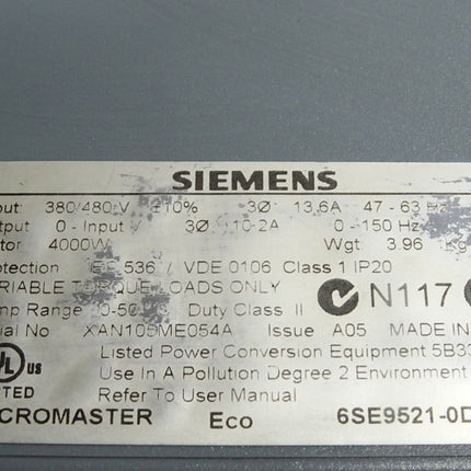 Siemens Micromaster Eco 6SE9521-0DC50 4kW - Gehäuse leicht beschädigt