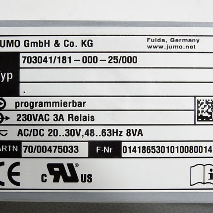 Jumo 703041/181-000-25/000 Kompaktregler / Neu OVP - Maranos.de