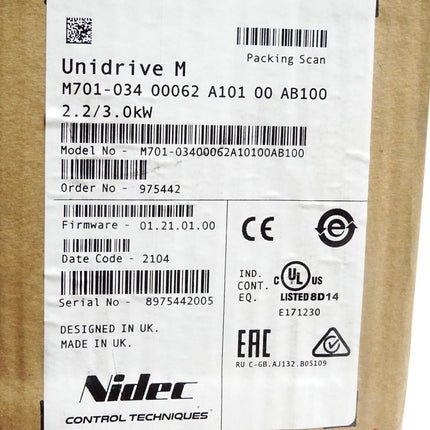 Nidec Control Techniques Unidrive M701 2.2/3.0kW M701-034-00062-A  / Neuwertig