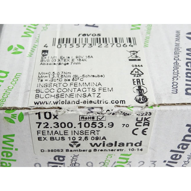Wieland Buchseneinsatz 72.300.1053.9 / Inhalt:10 Stück / Neu OVP - Maranos.de