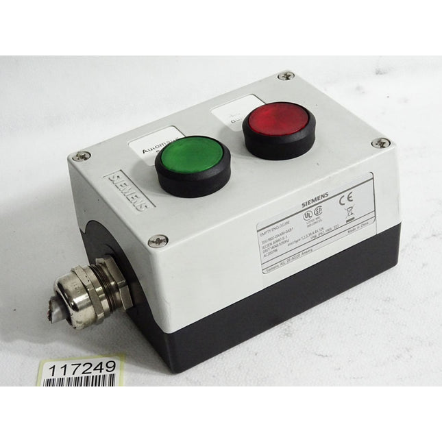 Siemens Gehäuse 3SU1802-0AA00-0AB1 mit Drucktaster grün und rot