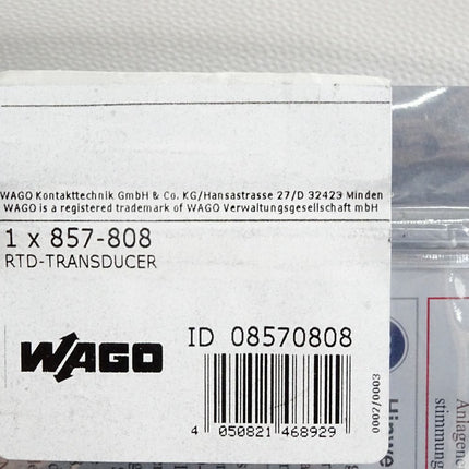 Wago Temperaturmessumformer 857-808 / Neu OVP versiegelt