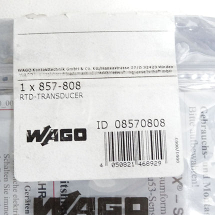 Wago Temperaturmessumformer 857-808 / Neu OVP