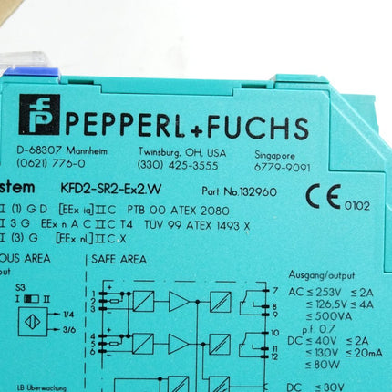 Pepperl+Fuchs Schaltverstärker KFD2-SR2-Ex2.W 132960 / Neu OVP