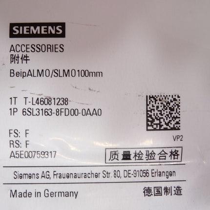 Siemens Sinamics S120 Terminal Kit ALM/SLM 100mm 6SL3163-8FD00-0AA0 / Neu OVP - Maranos.de