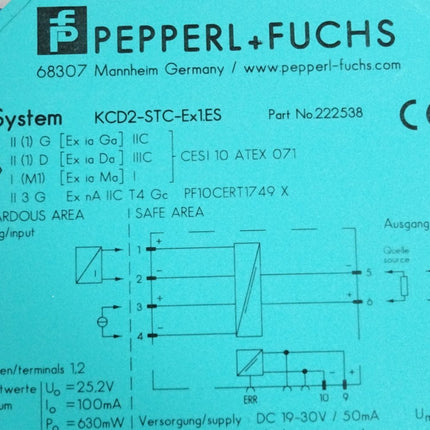 Pepperl+Fuchs Schaltverstärker KCD2-STC-EX1.ES 222538