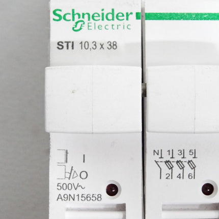 Schneider Electric A9N15658 Sicherungsträger STI 3-polig+N bis 25A für 10,3x38mm - Maranos.de