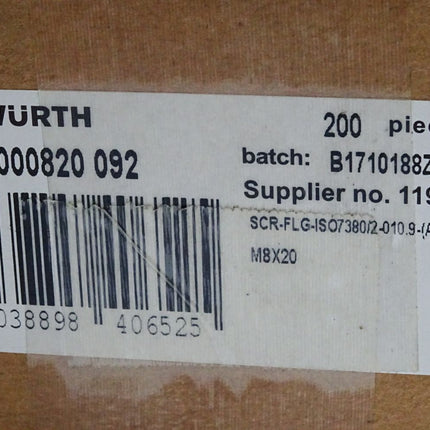 Würth Schrauben 006000820092 SCR-FLG-ISO7380/2-010.9-(A2K) M8X20 / 200 Stück - Maranos.de