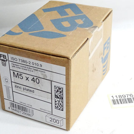 FB Linsenflanschschrauben ISO 7380-2 10.9 4500021322 M5x40 / 200 Stück - Maranos.de