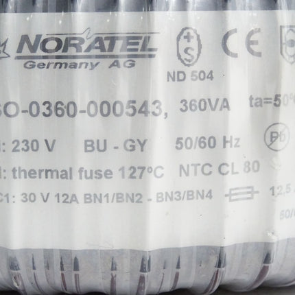 Noratel Ringkerntransformator RSO-0360-000543 230V auf 30V - Maranos.de